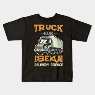 Anime meme Isekai Truck-Kun Isekai delivery service retro vintage design Kids T-Shirt